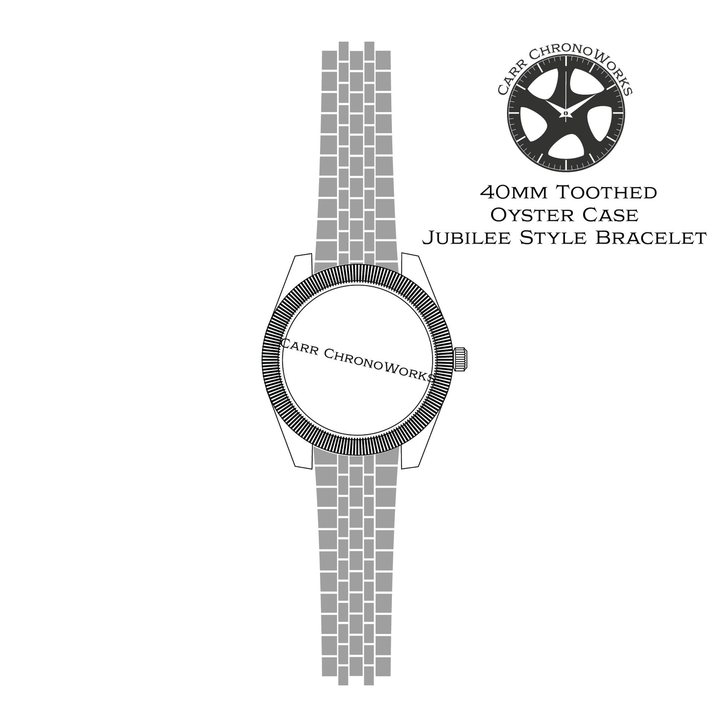 Custom Built 40mm / 36mm Toothed Oyster Style Watch